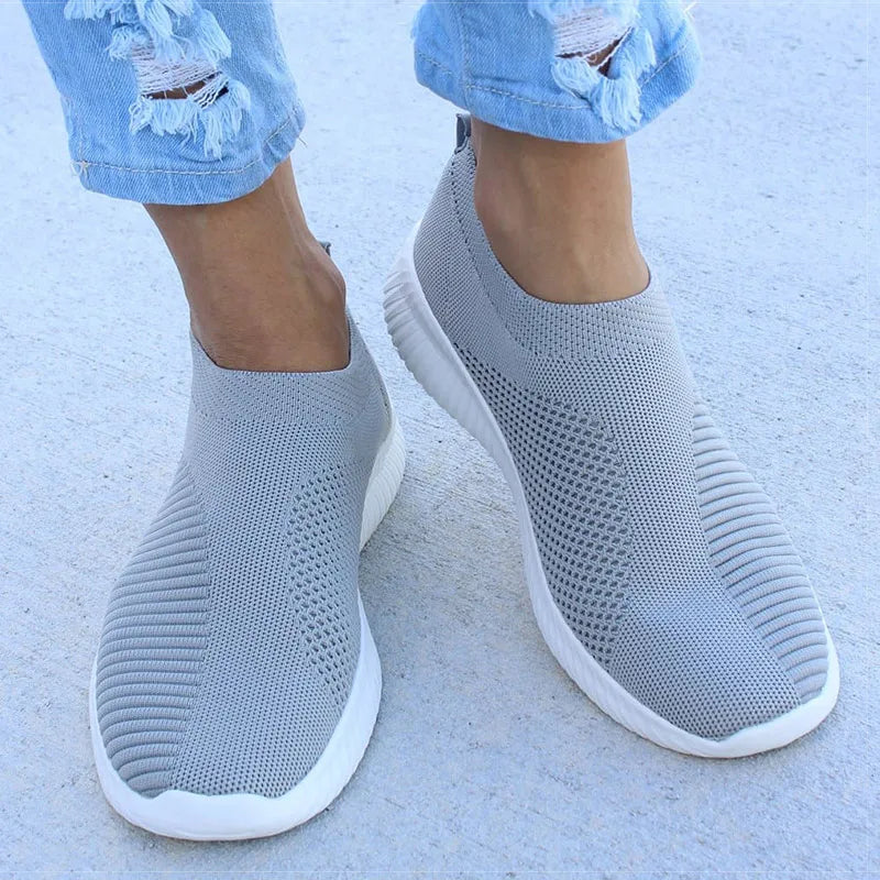 White Slip-On Sneakers