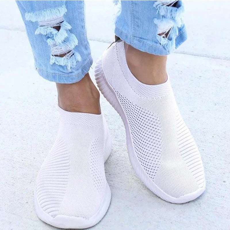 White Slip-On Sneakers