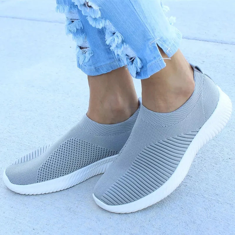 White Slip-On Sneakers