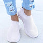 White Slip-On Sneakers