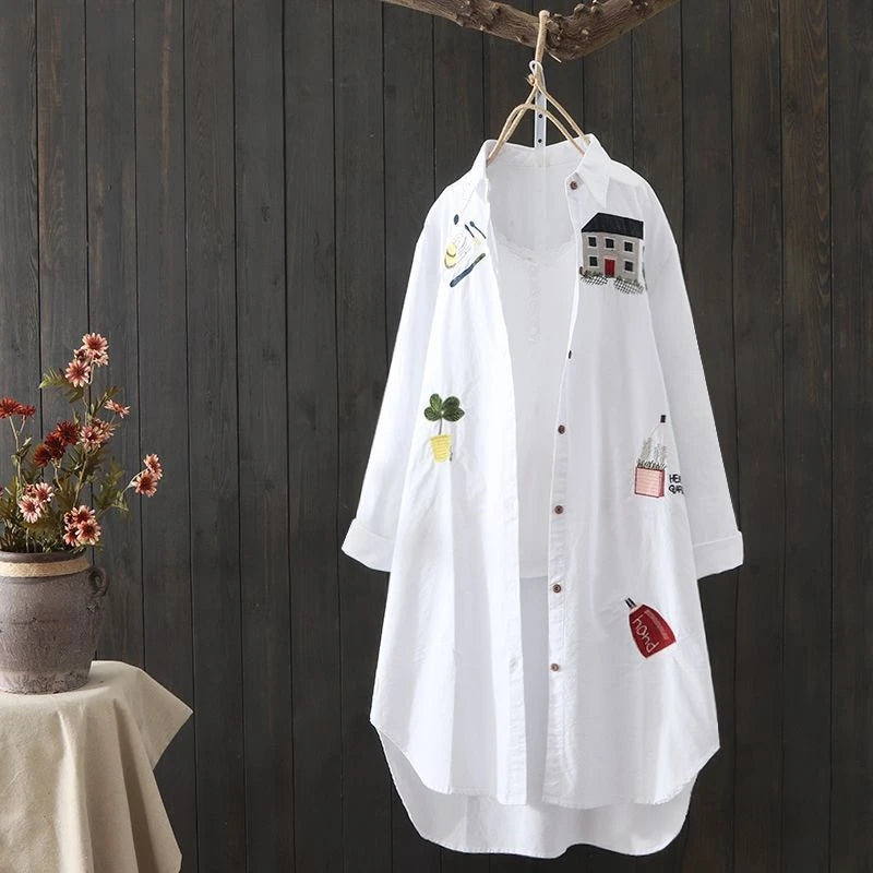 White Embroidered Shirt
